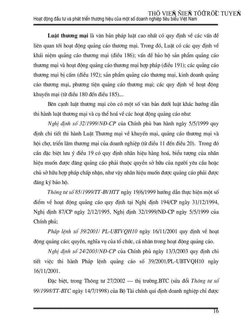 image for page Hoạt động đầu tư và phát triển thương hiệu của một số doanh nghiệp tiêu biểu Việt Nam