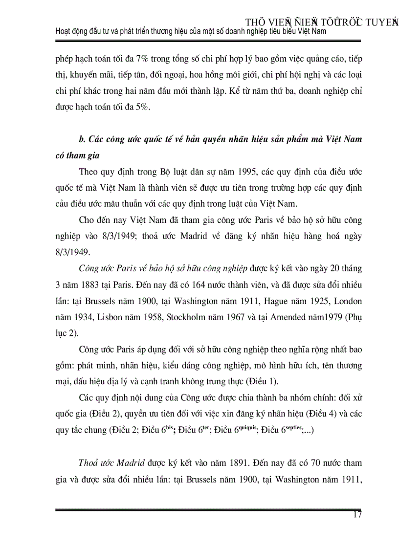 image for page Hoạt động đầu tư và phát triển thương hiệu của một số doanh nghiệp tiêu biểu Việt Nam
