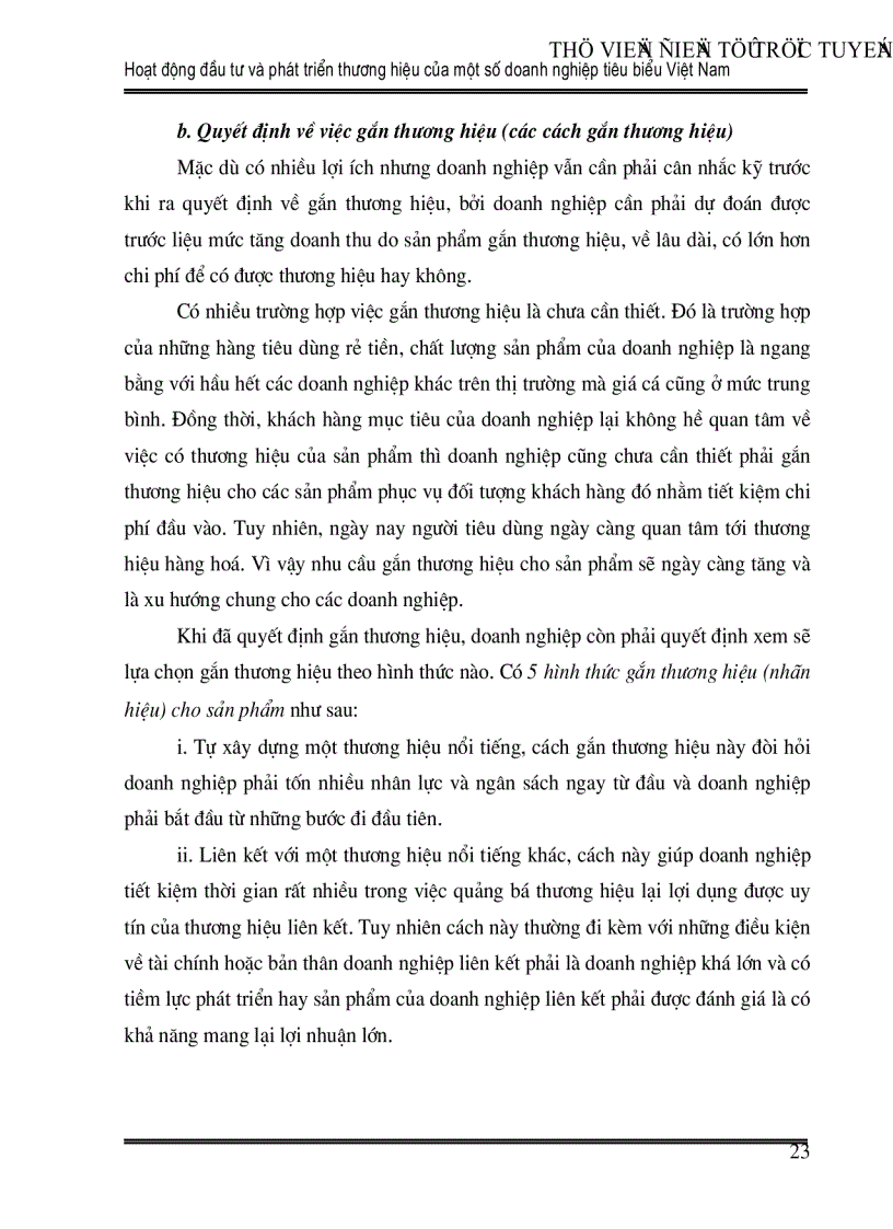 image for page Hoạt động đầu tư và phát triển thương hiệu của một số doanh nghiệp tiêu biểu Việt Nam