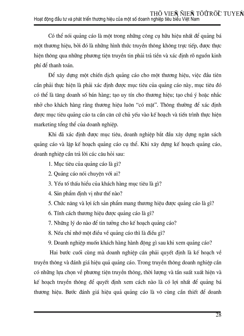 image for page Hoạt động đầu tư và phát triển thương hiệu của một số doanh nghiệp tiêu biểu Việt Nam