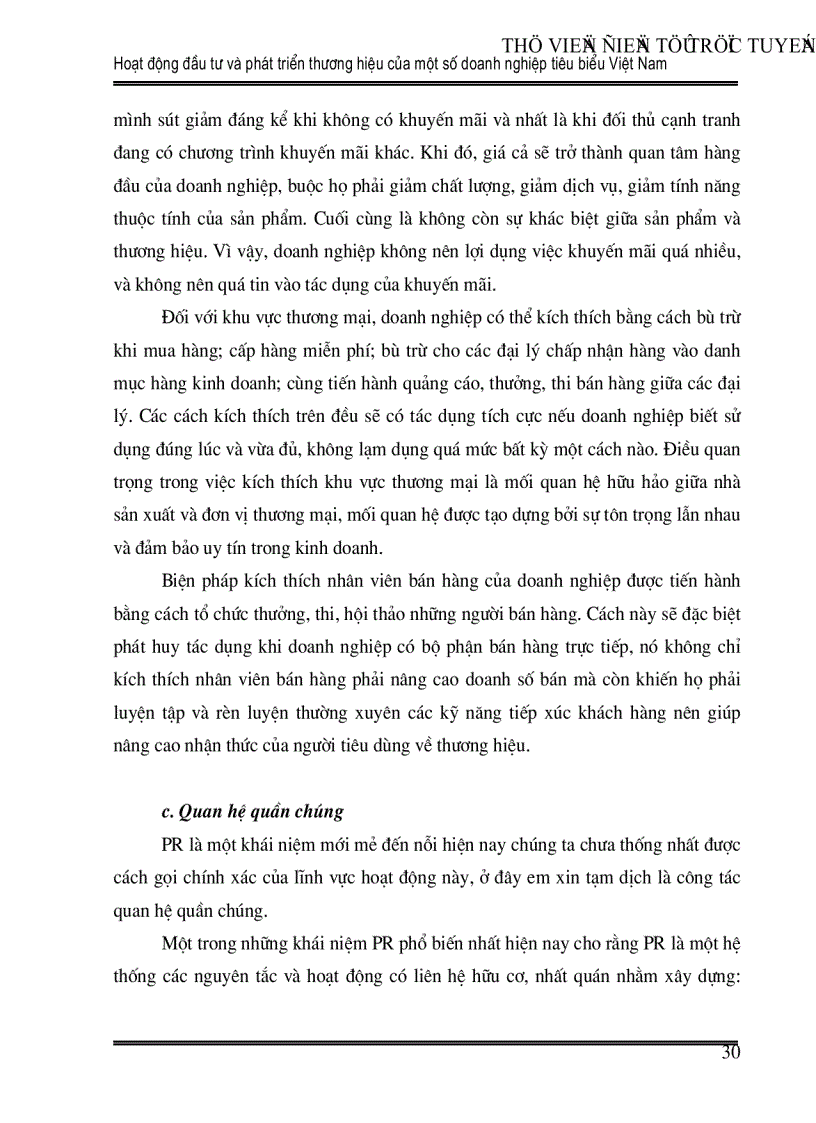 image for page Hoạt động đầu tư và phát triển thương hiệu của một số doanh nghiệp tiêu biểu Việt Nam