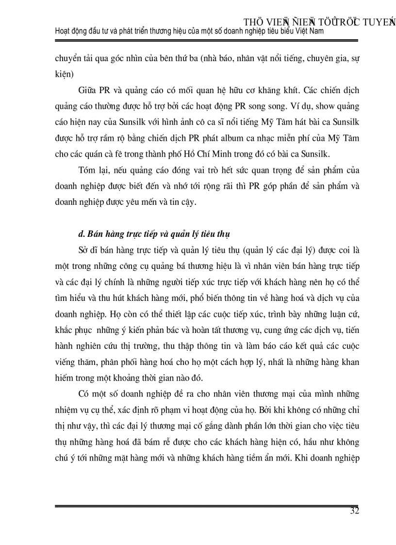 image for page Hoạt động đầu tư và phát triển thương hiệu của một số doanh nghiệp tiêu biểu Việt Nam