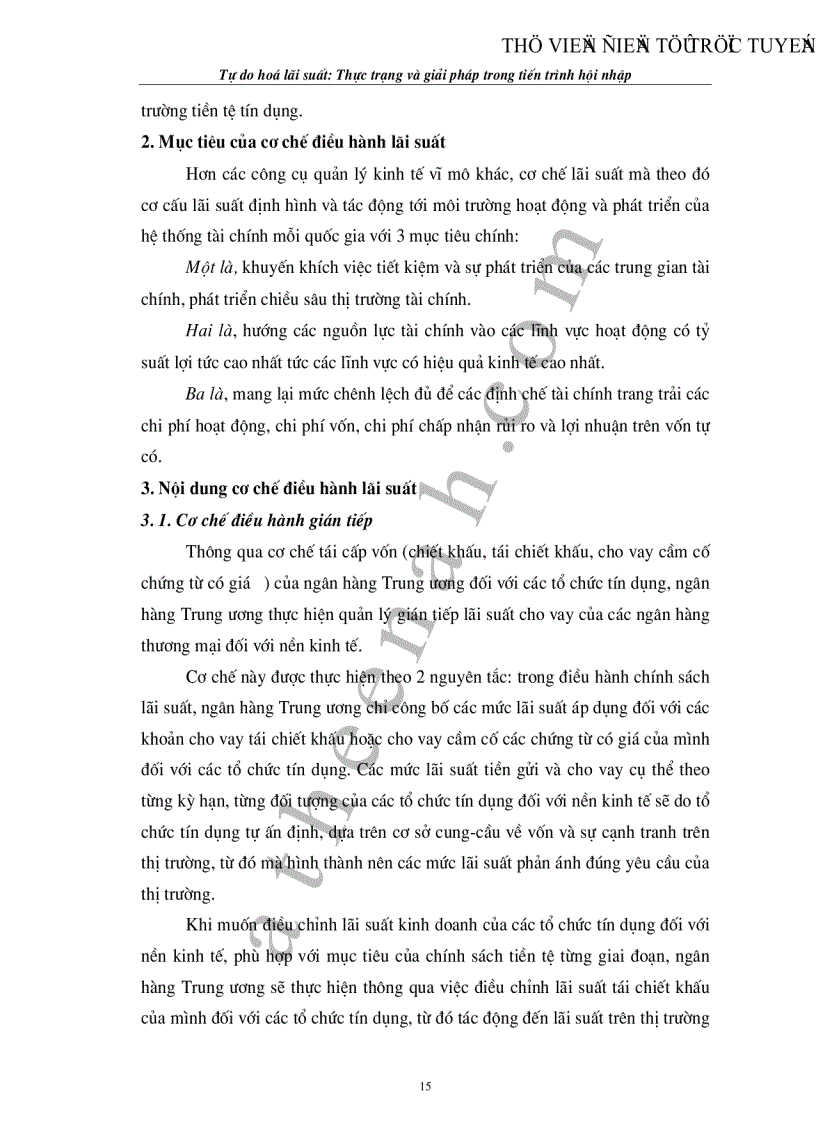 image for page Tự do hoá lãi suất Thực trạng và giải pháp trong tiến trình hội nhập