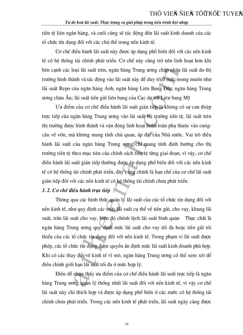 image for page Tự do hoá lãi suất Thực trạng và giải pháp trong tiến trình hội nhập