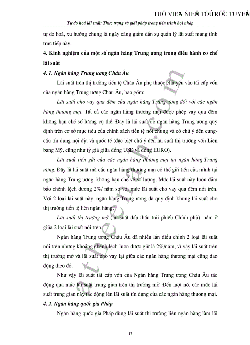 image for page Tự do hoá lãi suất Thực trạng và giải pháp trong tiến trình hội nhập