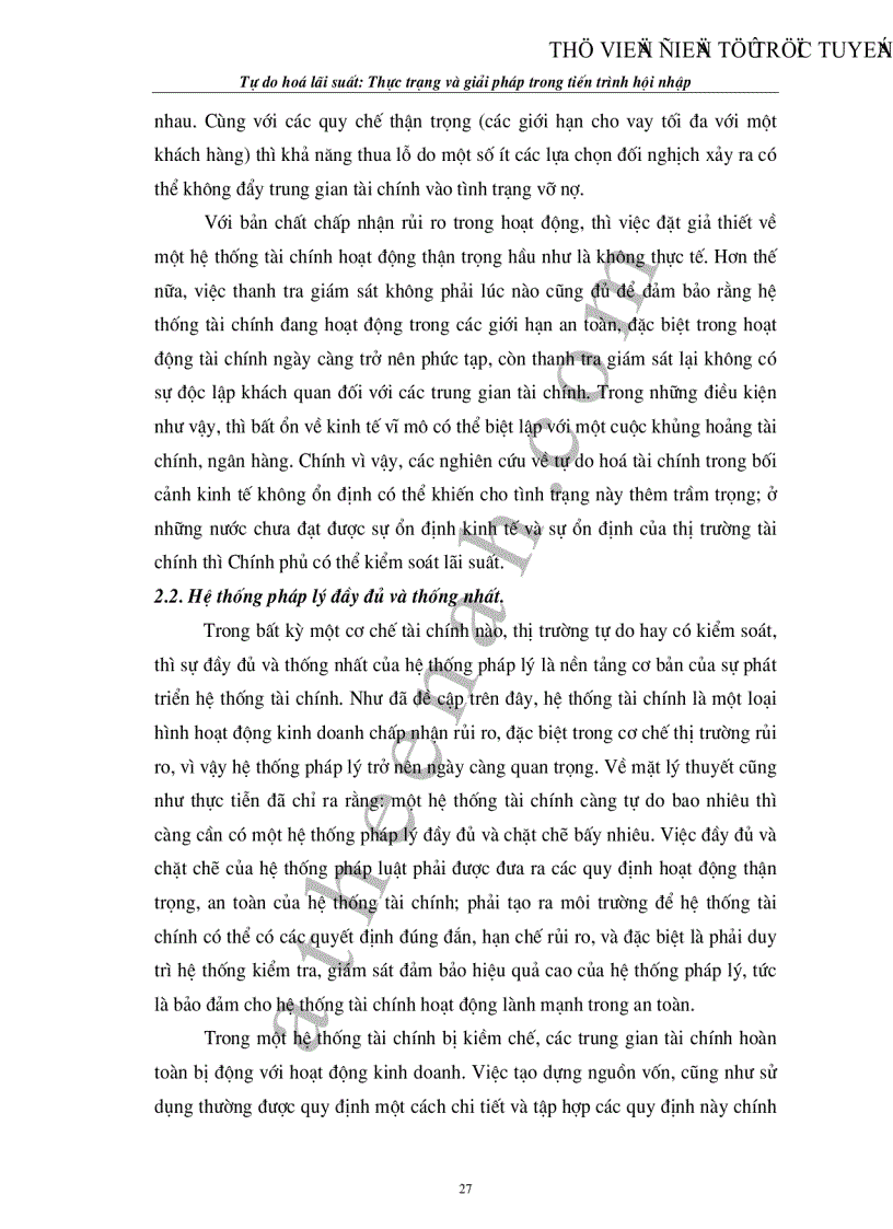 image for page Tự do hoá lãi suất Thực trạng và giải pháp trong tiến trình hội nhập