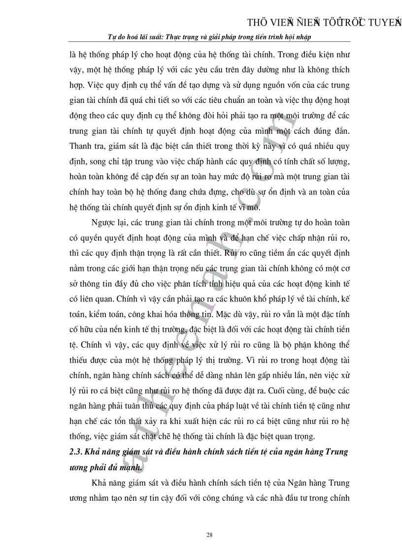 image for page Tự do hoá lãi suất Thực trạng và giải pháp trong tiến trình hội nhập