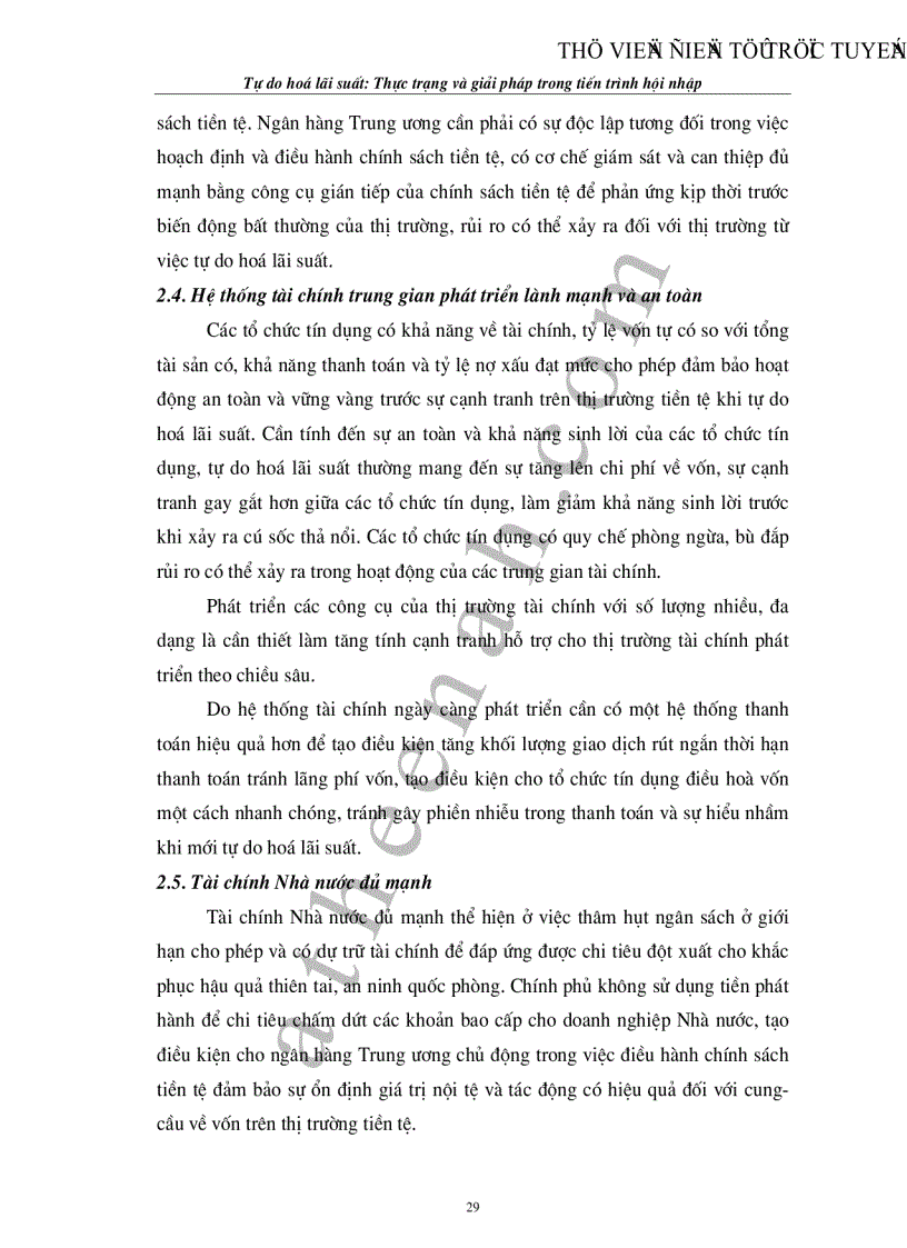 image for page Tự do hoá lãi suất Thực trạng và giải pháp trong tiến trình hội nhập