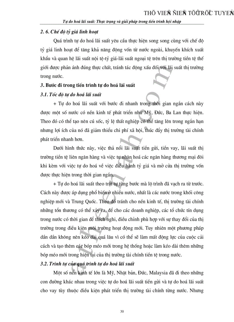 image for page Tự do hoá lãi suất Thực trạng và giải pháp trong tiến trình hội nhập