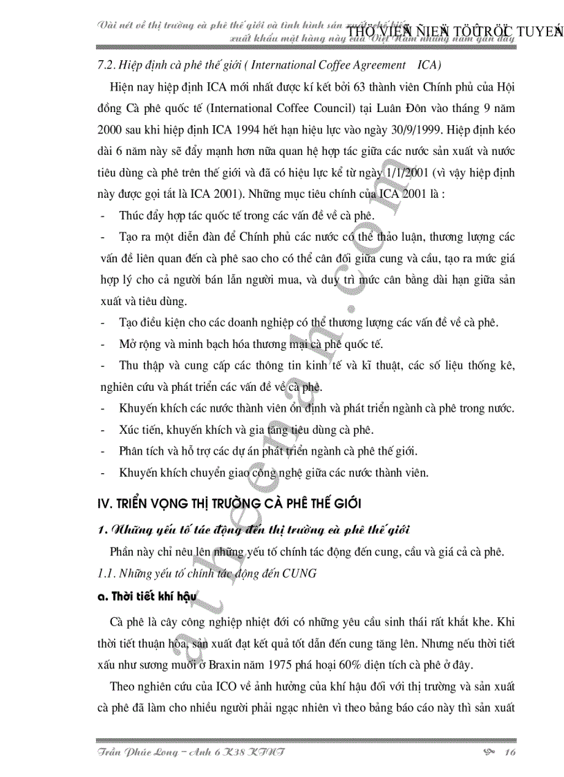 image for page Vài nét về thị trường cà phê thế giới và tình hình sản xuất chế biến xuất khẩu mặt hàng này của Việt Nam những năm gần đây