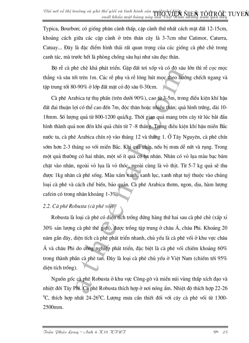 image for page Vài nét về thị trường cà phê thế giới và tình hình sản xuất chế biến xuất khẩu mặt hàng này của Việt Nam những năm gần đây