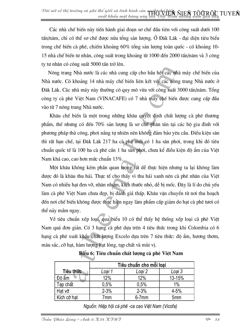 image for page Vài nét về thị trường cà phê thế giới và tình hình sản xuất chế biến xuất khẩu mặt hàng này của Việt Nam những năm gần đây