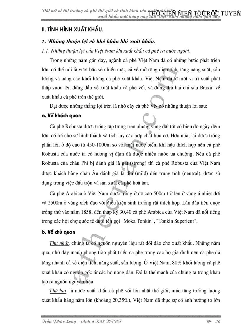 image for page Vài nét về thị trường cà phê thế giới và tình hình sản xuất chế biến xuất khẩu mặt hàng này của Việt Nam những năm gần đây
