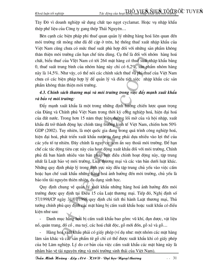image for page Tác động của hoạt động xuất nhập khẩu đến môi trường ở Việt Nam
