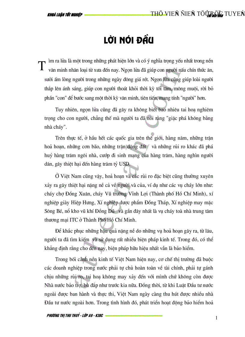 image for page Bảo hiểm hoả hoạn và rủi ro đặc biệt tại Việt Nam Thực trạng và giải pháp