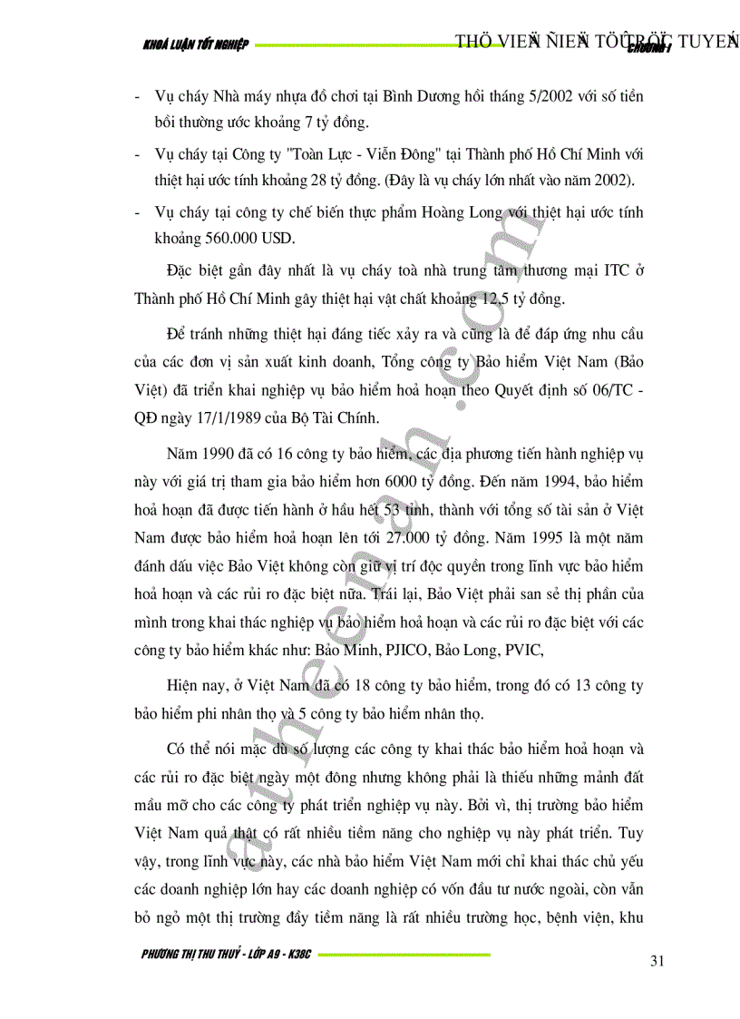 image for page Bảo hiểm hoả hoạn và rủi ro đặc biệt tại Việt Nam Thực trạng và giải pháp