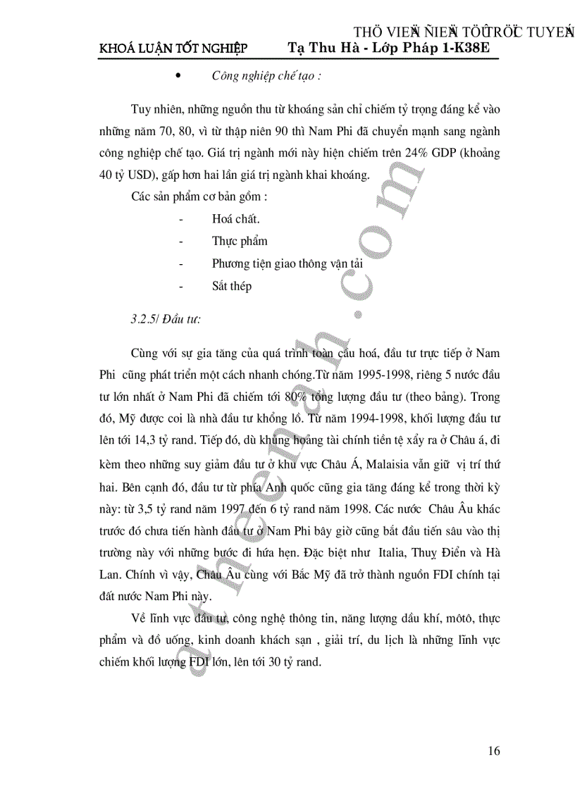 image for page Cộng hoà Nam Phi giải pháp phát triển cho quan hệ kinh tế thương mại giữa Việt Nam và Cộng hoà Nam Phi trong thời gian tới