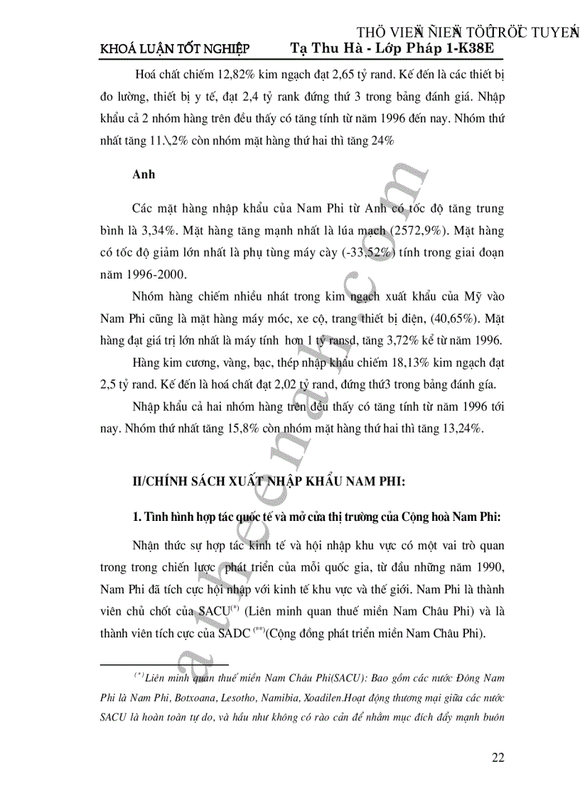 image for page Cộng hoà Nam Phi giải pháp phát triển cho quan hệ kinh tế thương mại giữa Việt Nam và Cộng hoà Nam Phi trong thời gian tới