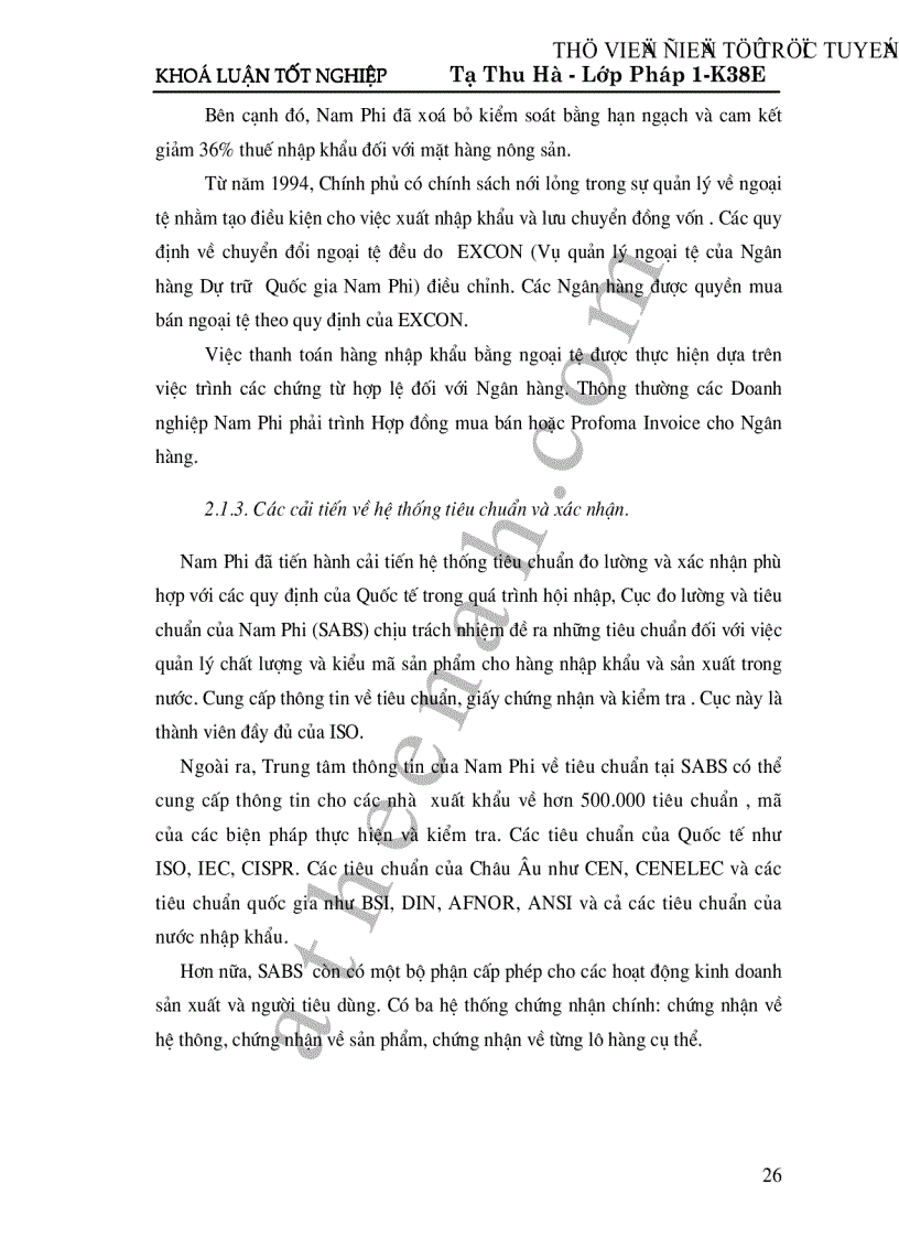 image for page Cộng hoà Nam Phi giải pháp phát triển cho quan hệ kinh tế thương mại giữa Việt Nam và Cộng hoà Nam Phi trong thời gian tới