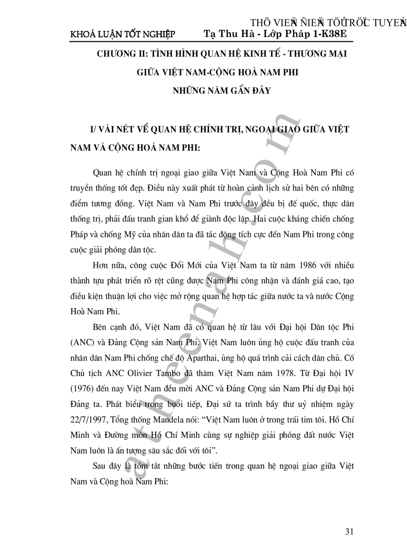 image for page Cộng hoà Nam Phi giải pháp phát triển cho quan hệ kinh tế thương mại giữa Việt Nam và Cộng hoà Nam Phi trong thời gian tới