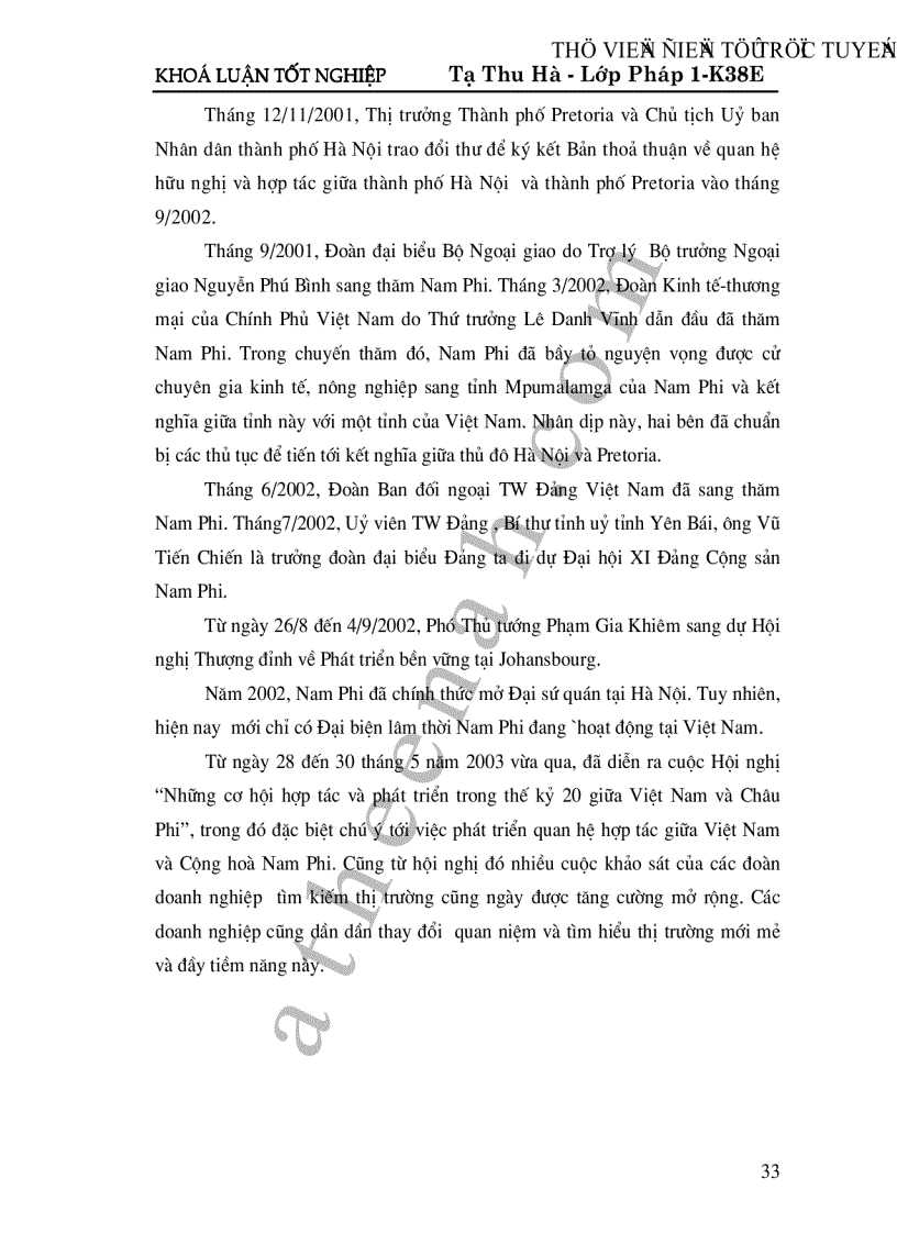 image for page Cộng hoà Nam Phi giải pháp phát triển cho quan hệ kinh tế thương mại giữa Việt Nam và Cộng hoà Nam Phi trong thời gian tới