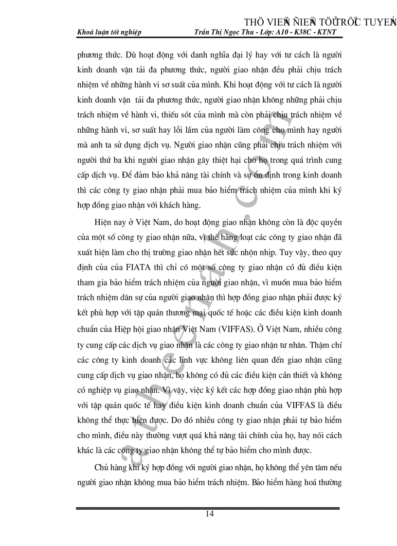 image for page Bảo hiểm trách nhiệm của người giao nhận tại Việt Nam Thực trạng và giải pháp
