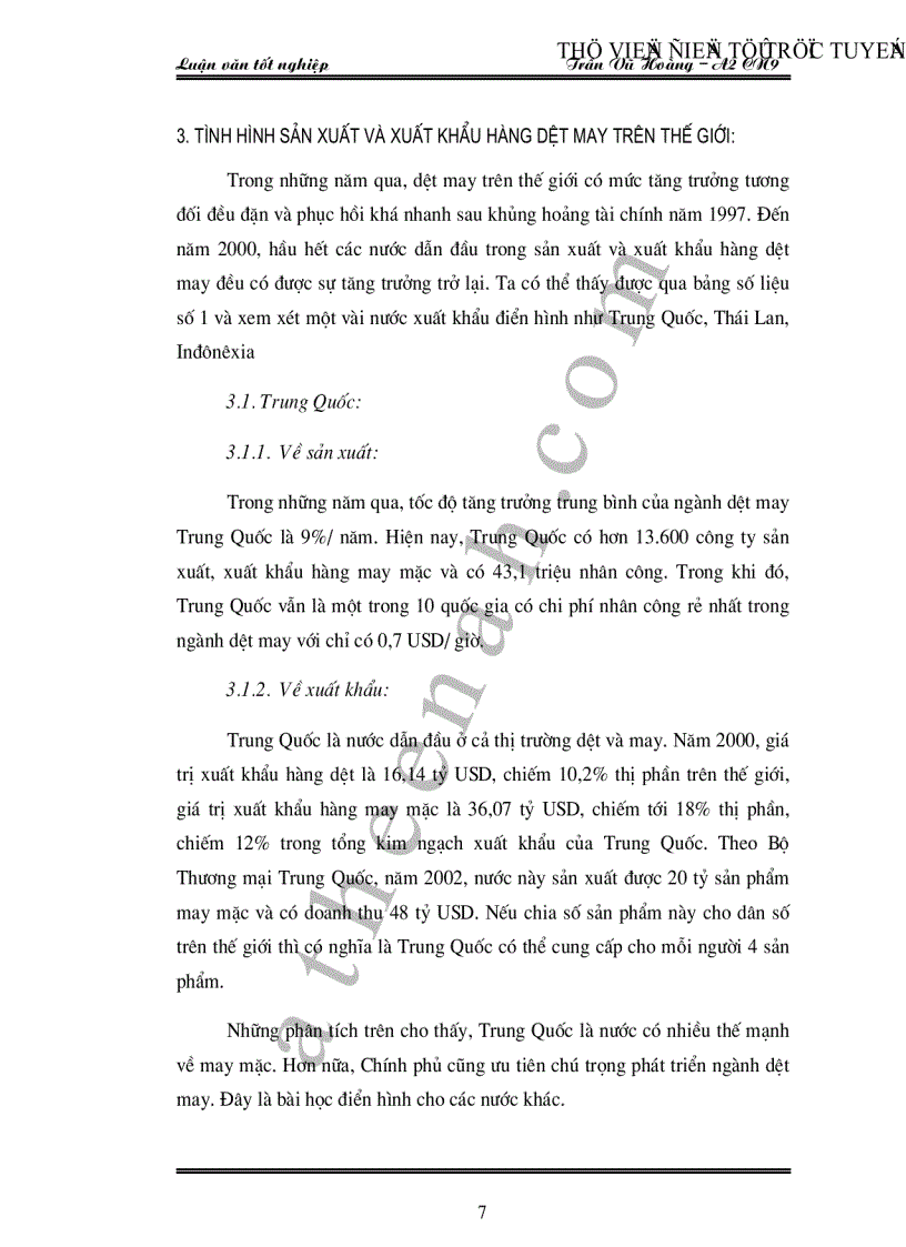 image for page Hoạt động kinh doanh xuất khẩu hàng dệt may Việt Nam thực trạng và giải pháp