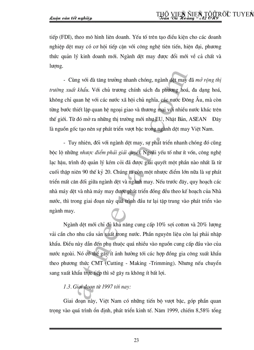 image for page Hoạt động kinh doanh xuất khẩu hàng dệt may Việt Nam thực trạng và giải pháp