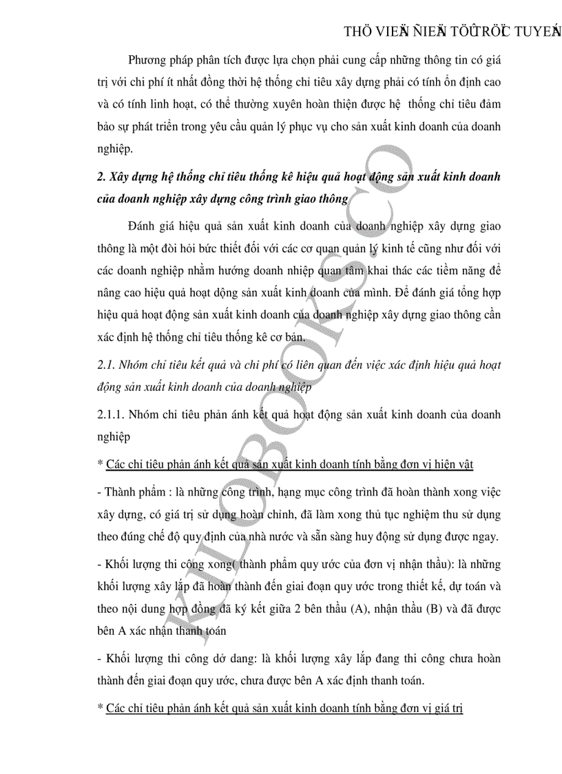 image for page Vận dụng một số phương pháp thống kê phân tích hiệu quả hoạt động của Tổng công ty xây dựng công trình giao thông
