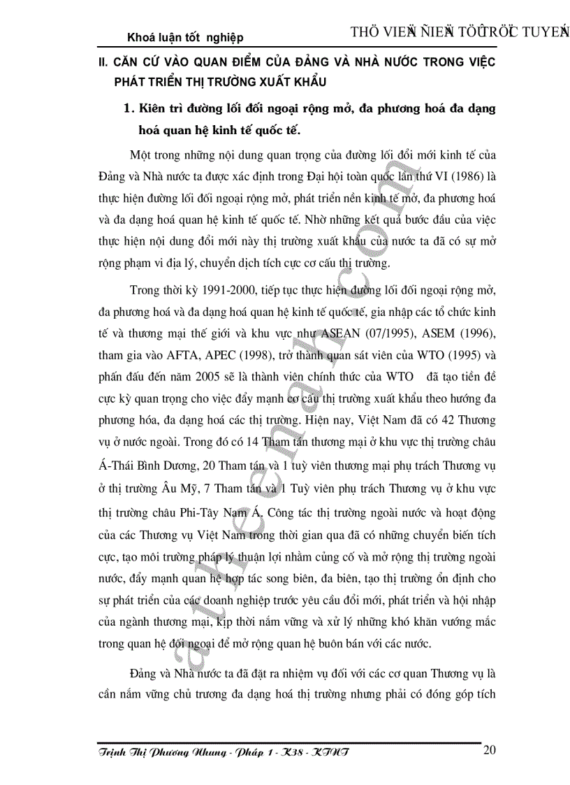 image for page Phương hướng phát triển thị trường xuất khẩu của Việt nam trong giai đoạn 2001 2010 và tầm nhìn đến năm 2020