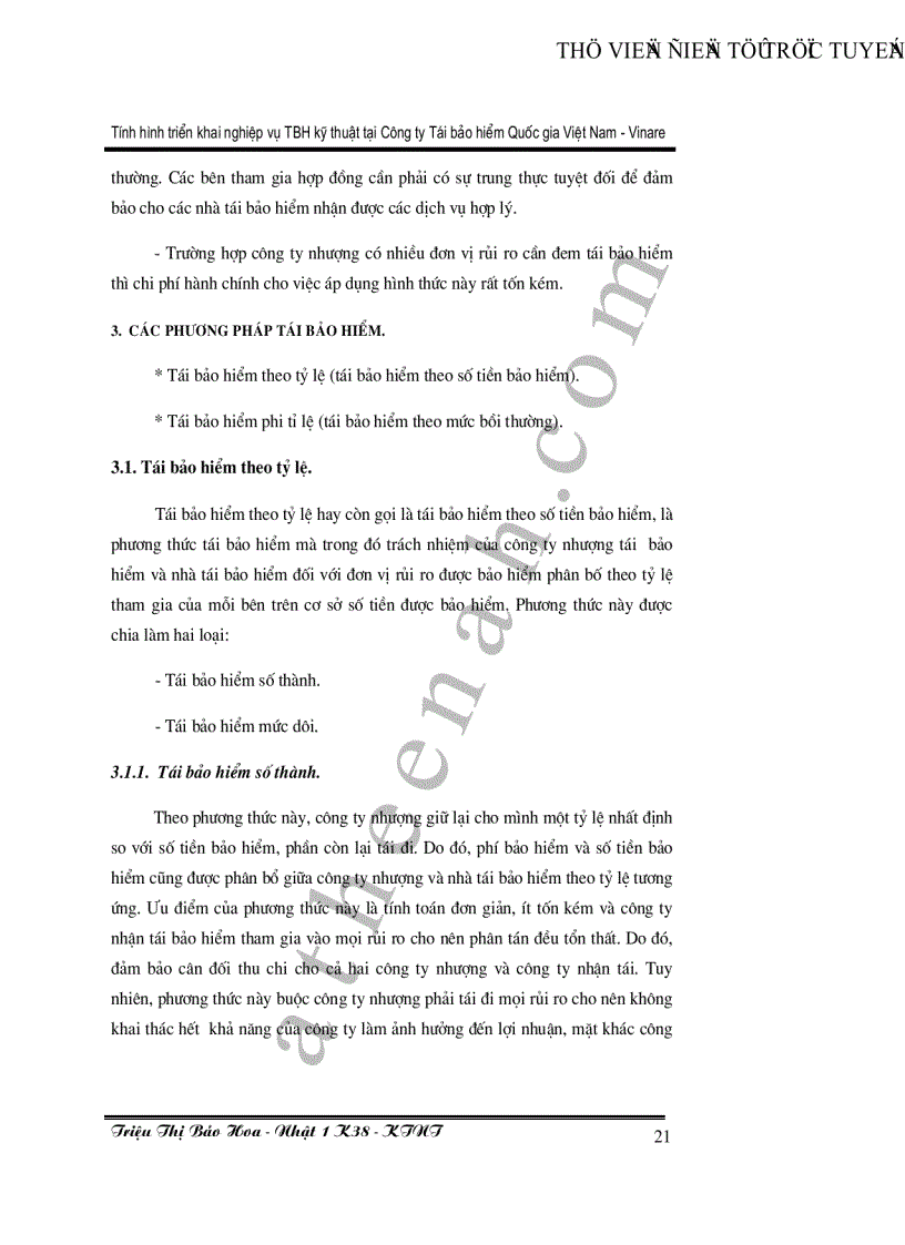 image for page Tình hình triển khai nghiệp vụ tái bảo hiểm kỹ thuật tại công ty tái bảo hiểm Quốc Gia Việt Nam Vinare