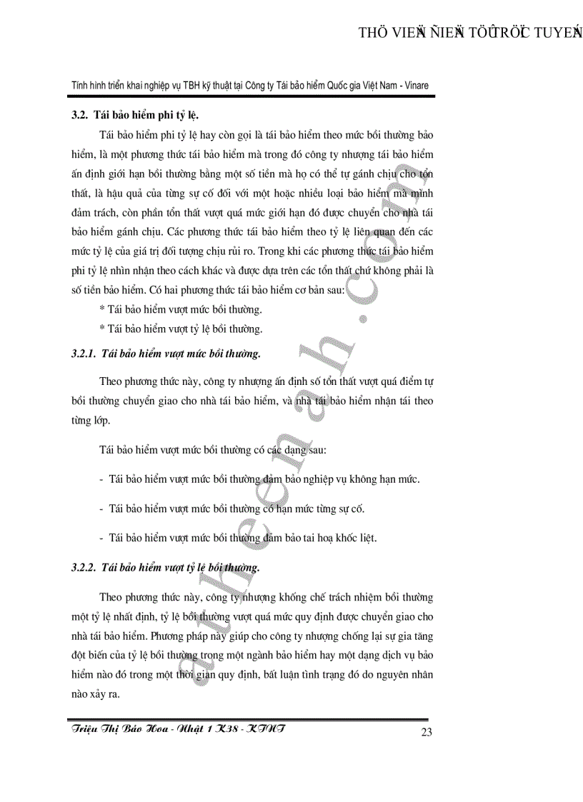 image for page Tình hình triển khai nghiệp vụ tái bảo hiểm kỹ thuật tại công ty tái bảo hiểm Quốc Gia Việt Nam Vinare