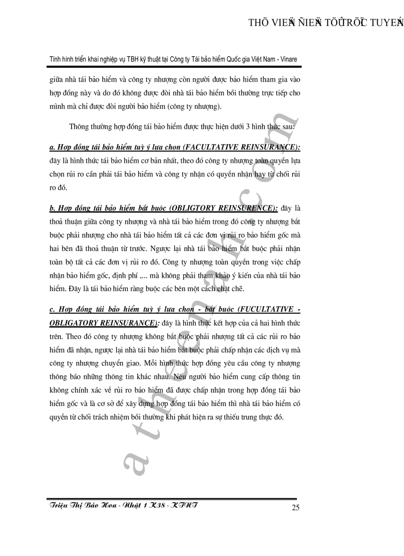 image for page Tình hình triển khai nghiệp vụ tái bảo hiểm kỹ thuật tại công ty tái bảo hiểm Quốc Gia Việt Nam Vinare