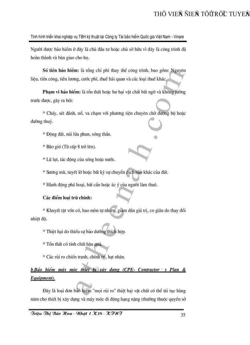 image for page Tình hình triển khai nghiệp vụ tái bảo hiểm kỹ thuật tại công ty tái bảo hiểm Quốc Gia Việt Nam Vinare