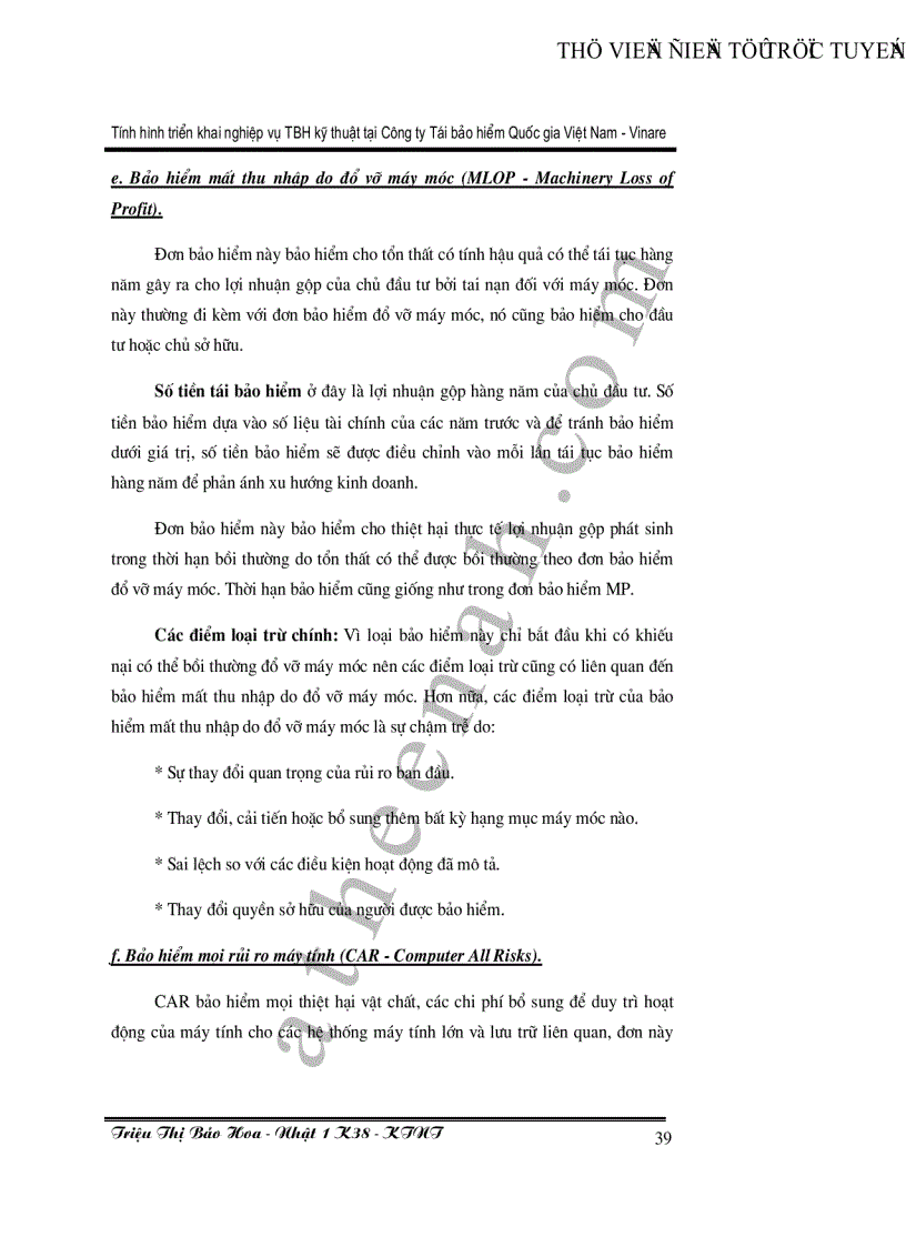 image for page Tình hình triển khai nghiệp vụ tái bảo hiểm kỹ thuật tại công ty tái bảo hiểm Quốc Gia Việt Nam Vinare