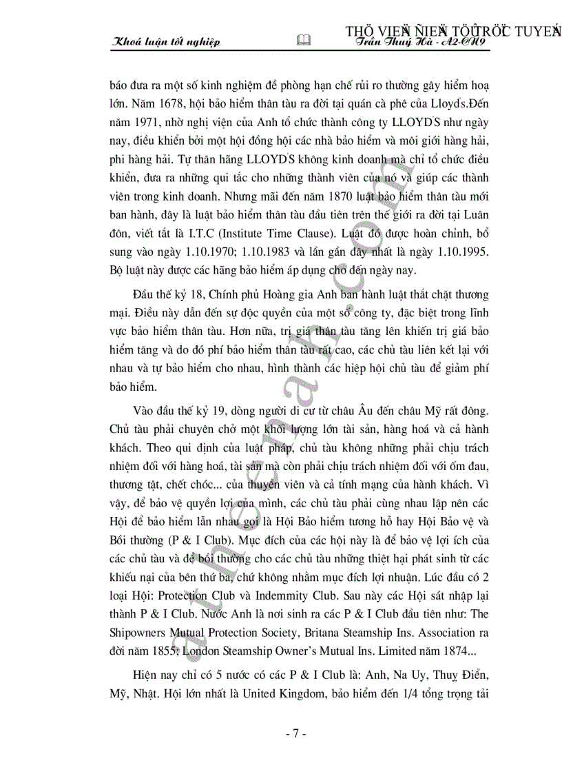 image for page Bảo hiểm thân tàu và trách nhiệm chủ tàu tại Tổng công ty bảo hiểm Việt Nam