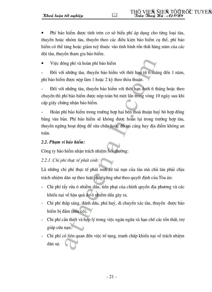 image for page Bảo hiểm thân tàu và trách nhiệm chủ tàu tại Tổng công ty bảo hiểm Việt Nam