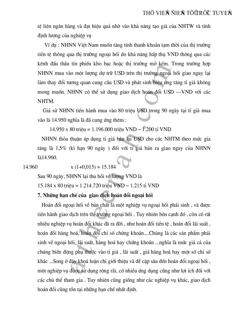 image for page Thực trạng và giải pháp nhằm mở rộng và nâng cao nghiệp vụ hối đoái hoán đổi tại các NHTM Việt Nam