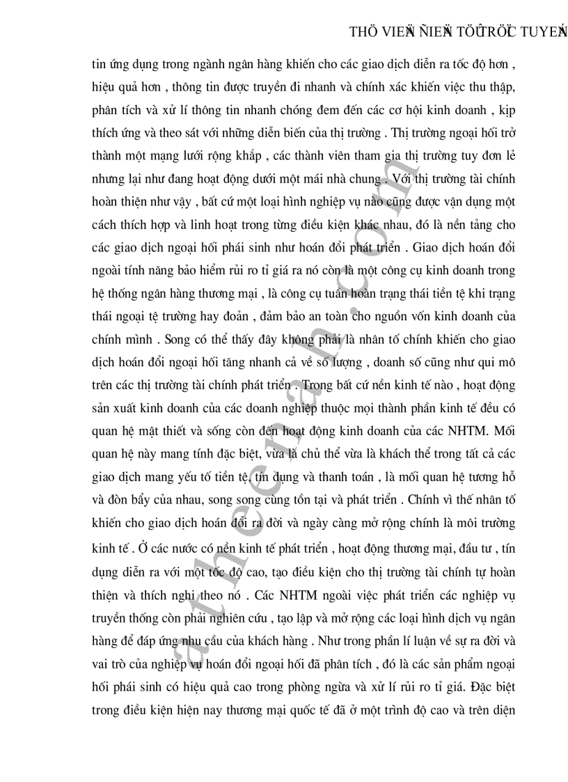 image for page Thực trạng và giải pháp nhằm mở rộng và nâng cao nghiệp vụ hối đoái hoán đổi tại các NHTM Việt Nam