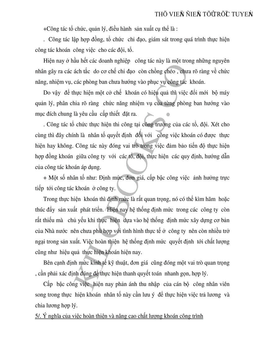 image for page Những giải pháp nhằm hoàn thiện và nâng cao chất lượng khoán công trình ở Công ty cơ giới và xây lắp số 12 trong giai đoạn hiện nay