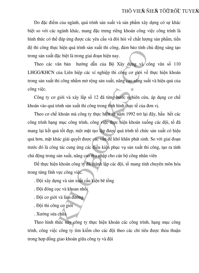 image for page Những giải pháp nhằm hoàn thiện và nâng cao chất lượng khoán công trình ở Công ty cơ giới và xây lắp số 12 trong giai đoạn hiện nay