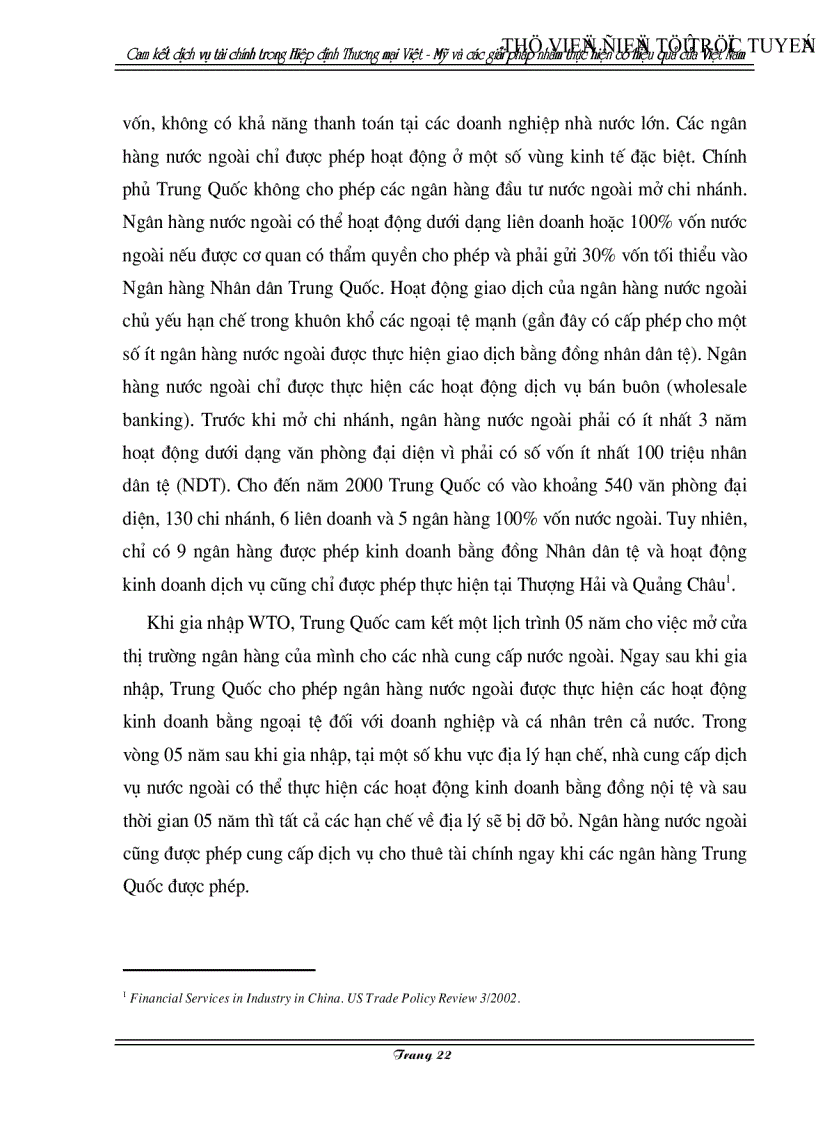 image for page Cam kết về dịch vụ tài chính trong Hiệp định Thương mại Việt Mỹ và các giải pháp nhằm thực hiện có hiệu quả của Việt Nam