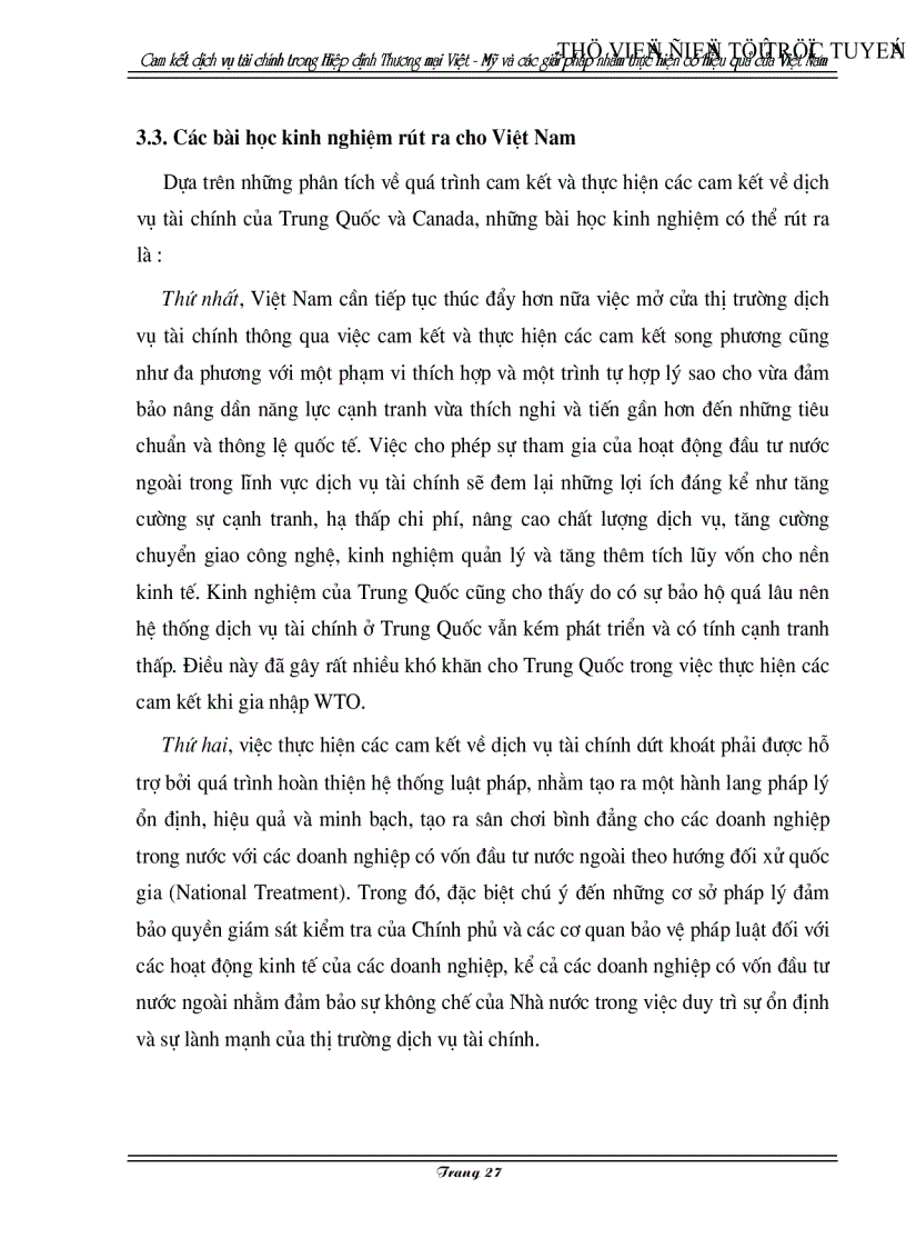image for page Cam kết về dịch vụ tài chính trong Hiệp định Thương mại Việt Mỹ và các giải pháp nhằm thực hiện có hiệu quả của Việt Nam