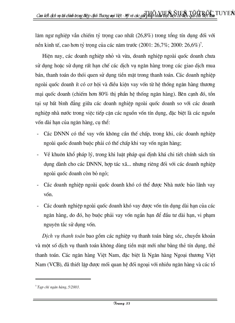 image for page Cam kết về dịch vụ tài chính trong Hiệp định Thương mại Việt Mỹ và các giải pháp nhằm thực hiện có hiệu quả của Việt Nam