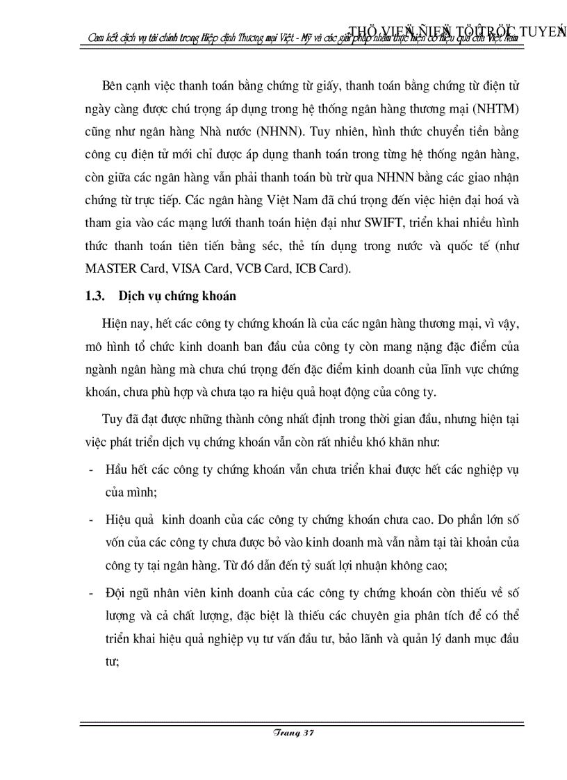 image for page Cam kết về dịch vụ tài chính trong Hiệp định Thương mại Việt Mỹ và các giải pháp nhằm thực hiện có hiệu quả của Việt Nam