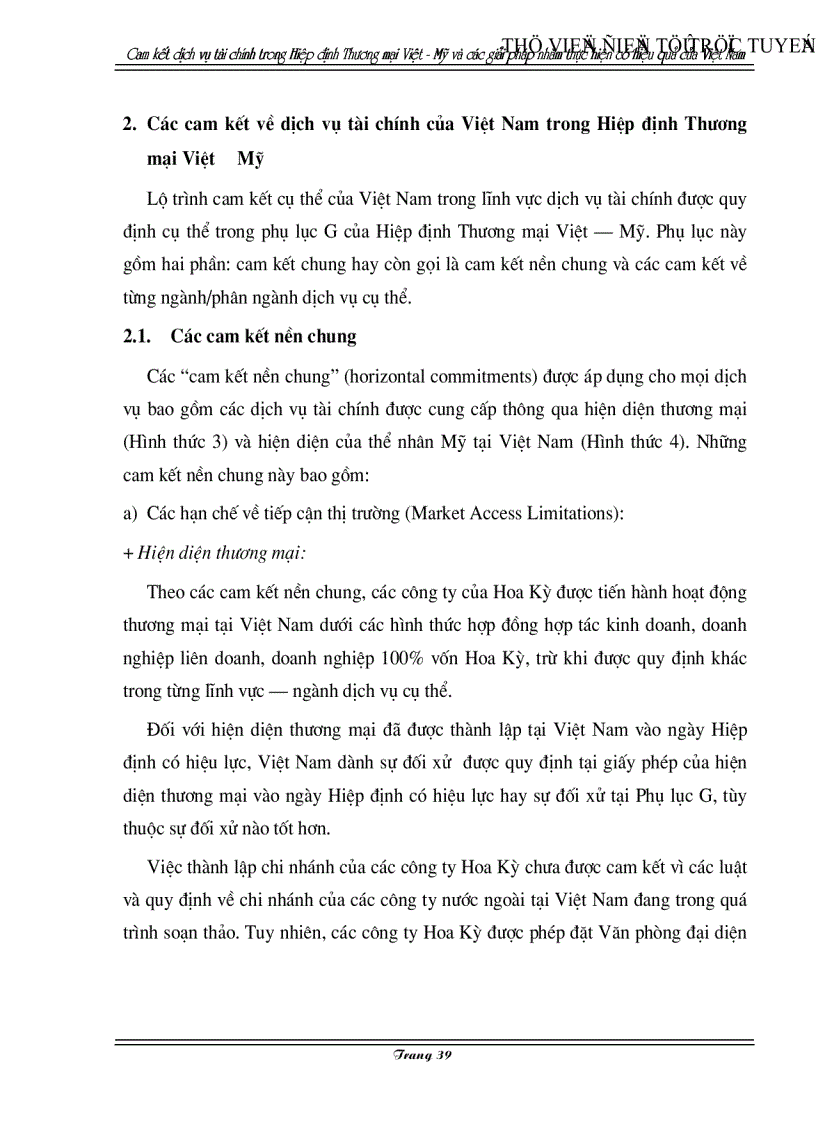 image for page Cam kết về dịch vụ tài chính trong Hiệp định Thương mại Việt Mỹ và các giải pháp nhằm thực hiện có hiệu quả của Việt Nam