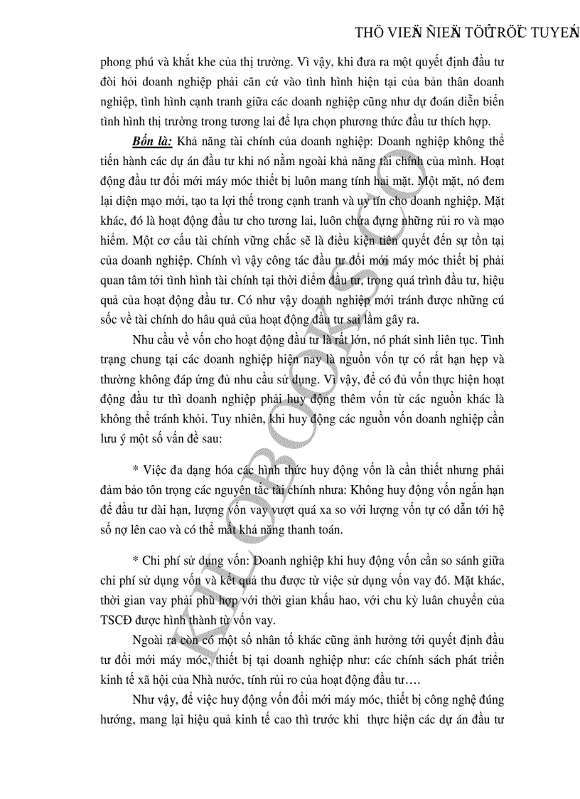 image for page Những giải pháp chủ yếu huy động vốn đổi mới thiết bị công nghệ tại Công ty cổ phần dệt 10 10