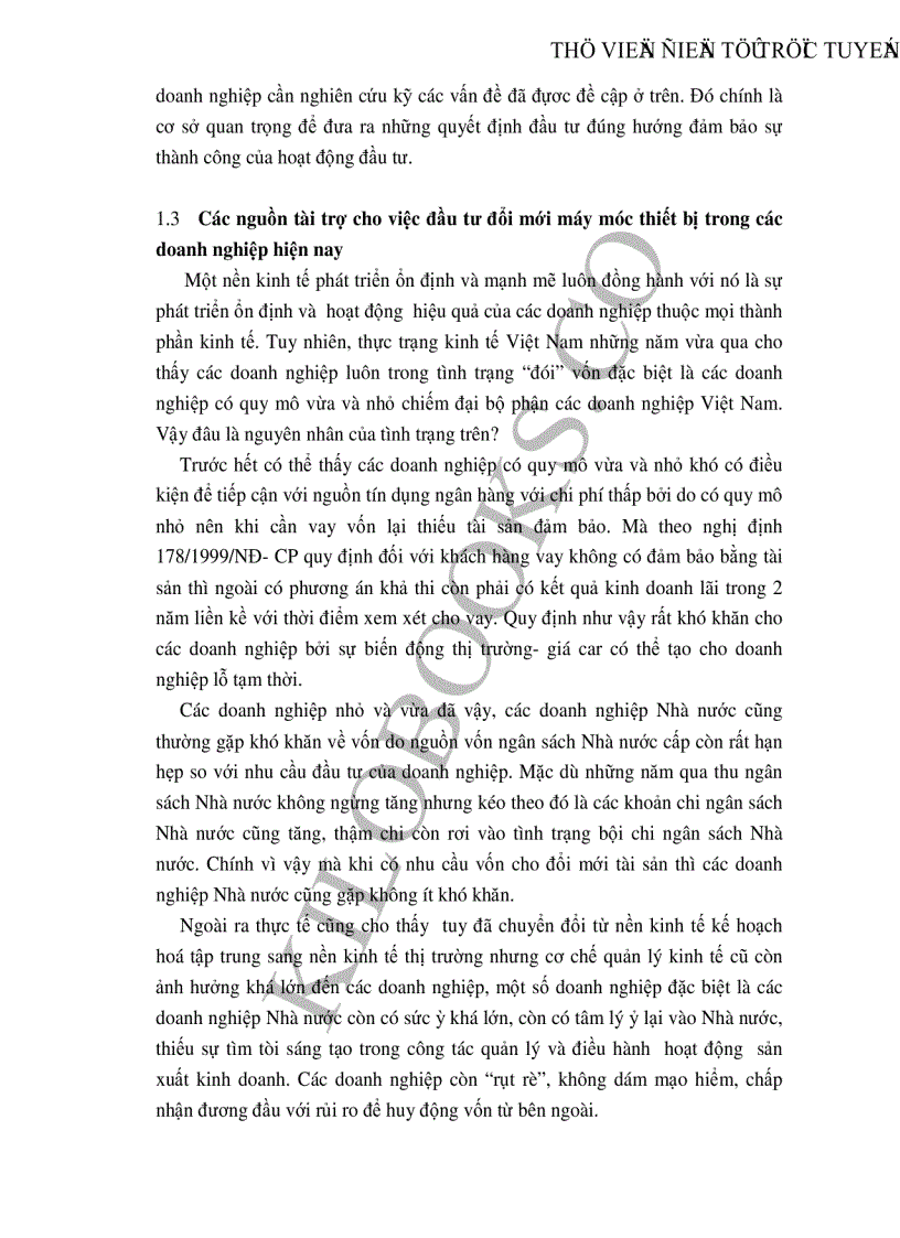 image for page Những giải pháp chủ yếu huy động vốn đổi mới thiết bị công nghệ tại Công ty cổ phần dệt 10 10