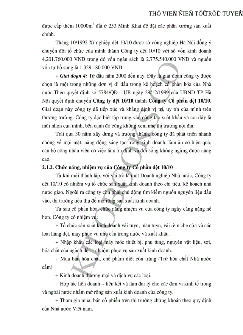 image for page Những giải pháp chủ yếu huy động vốn đổi mới thiết bị công nghệ tại Công ty cổ phần dệt 10 10