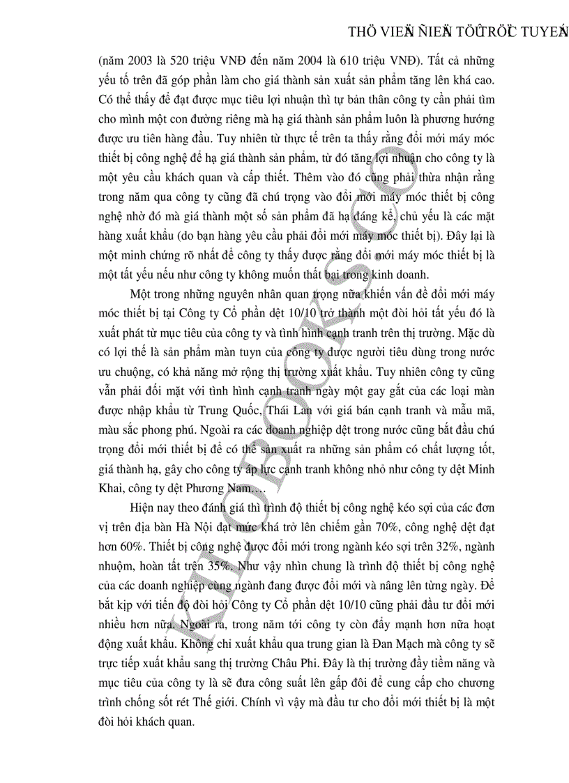 image for page Những giải pháp chủ yếu huy động vốn đổi mới thiết bị công nghệ tại Công ty cổ phần dệt 10 10